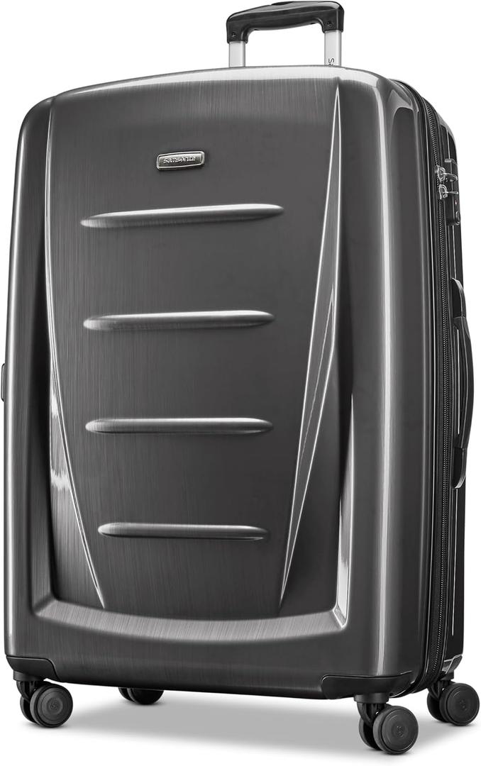 Samsonite Winfield 2 Hardside Expandable Luggage with Spinner Wheels, Charcoal, Checked-Large 28-Inch,  Charcoal