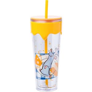 Silver Buffalo Disney Pixar Ratatouille Remy, Plastic Drip Tumbler, 26oz Includes Lid and Straw, 0.77 Liters, Ratatouille