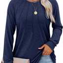 onlypuff Womens Top Long Sleeve Shirts for Women Cute Ladies Top Fashion Fall Tops 2024 Tunic Tops Blouses (Blue, XXL)