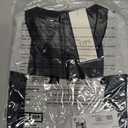 Saodimallsu Womens Short Sleeve Sweater Top Summer Color Block Lightweight Knit Crewneck Going Out Pullover Tops (Large, Black)