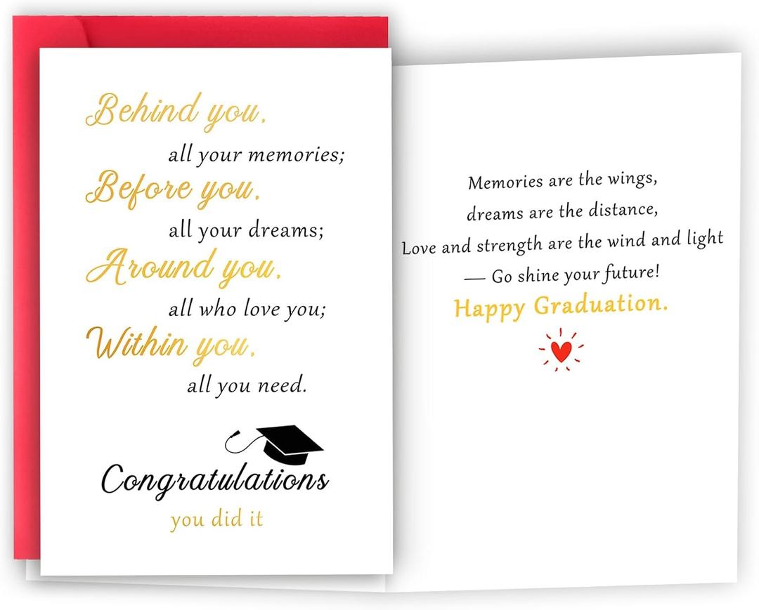 Graduation Card Gift for High School College Grad, 8 x 5.3 inches