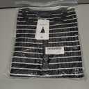 ZESICA Womens Long Sleeve Striped Shirts V Neck Button Up Sweater Casual Loose Basic Tops Trendy Spring Clothes (M)