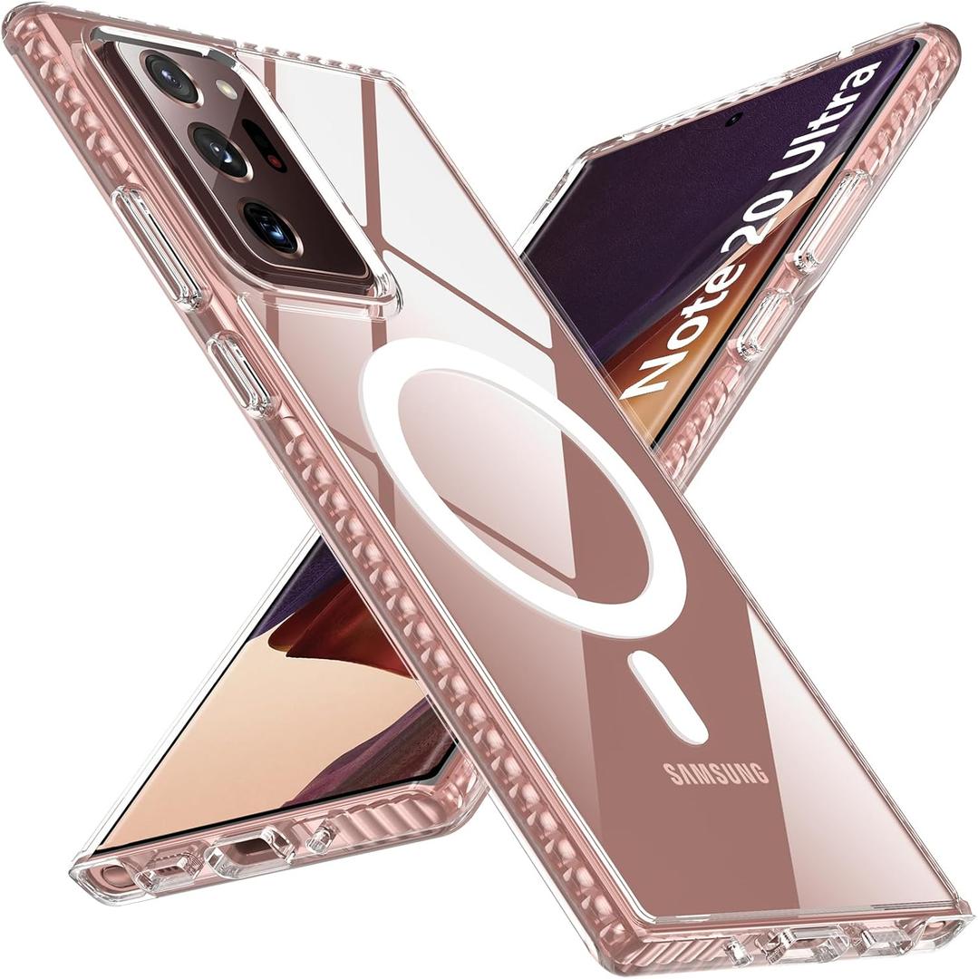 OWKEY for Samsung Galaxy Note 20 Ultra Case, Compatible with MagSafe, Magnetic Phone Case Not-Yellowing Military Shockproof Silm Protective Cover for Galaxy Note 20 Ultra Case (Clear)