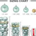 KI Store Seaform Green Christmas Balls 34pcs 2.36-Inch Christmas Tree Decoration Ornaments for Xmas Tree Holiday Wreath Garland Decor Ornaments Hooks Included