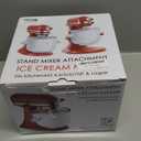 Ice Cream Maker Attachment for KitchenAid, Fits KitchenAid 4.5/5QT & 6QT Mixers, Frozen Ice Cream & Sorbet Gelato Maker, 2 Quart, White