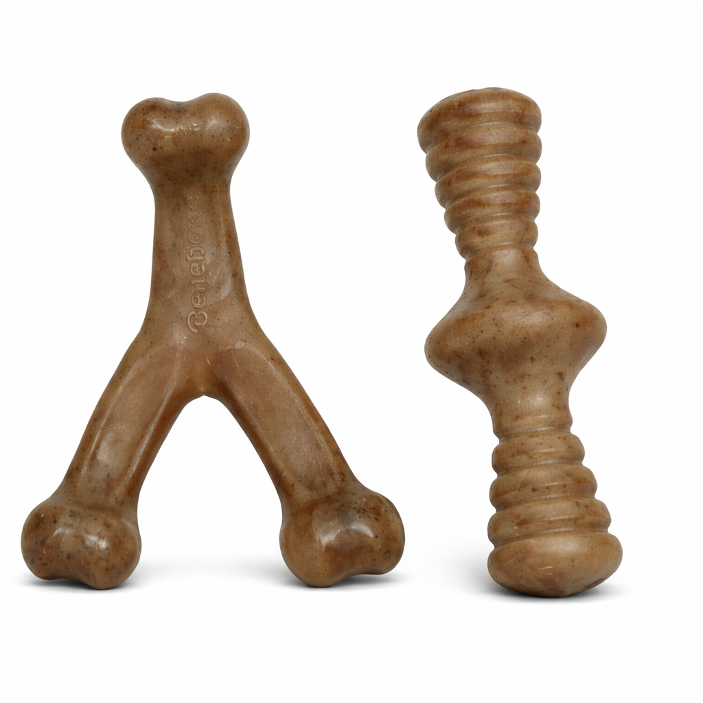 Benebone Medium 2-Pack Dog Toys for Aggressive Chewers Durable Dog Bones, Made in USA Dog Toys for Medium Dogs Under 60 lbs