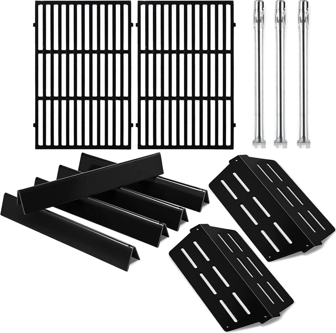Genesis 300 E-310 Parts 7524 Grill Grate 7621 Flavorizer Bars Heat Deflectors Burner Tubes Replacement Parts for Weber Genesis E-310 E-330 S-330 S-310 E/S-320 Gas Grill GS4 Cooking Grates
