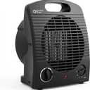 Comfort Zone Indoor Space Heater, Portable, Fan Forced, Electric, Adjustable Thermostat, Overheat Sensor, Safety Tip-Over Switch, & Stay Cool Housing, Ideal for Home, Bedroom, Office, 1,500W, CZ35EBK