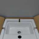 16x12 Inch Wall Mount Ceramic Bathroom Sink - Rectangle Vessel Sink with Faucet Hole, Perfect for Small Bathrooms