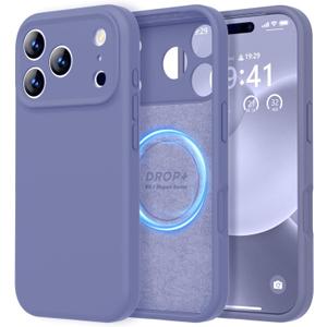 LOVE 3000 Designed for iPhone 17 Pro Max Case, Premium Silicone [Compatible with Magsafe][Soft Anti-Scratch Microfiber Lining] Shockproof Protective Phone Case for Men Women 6.9", Lavender Grey