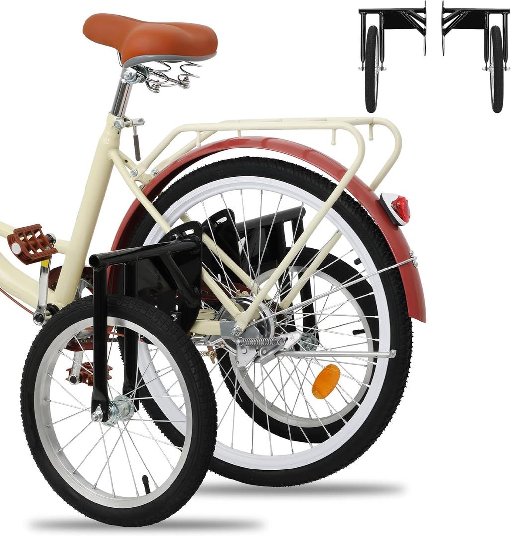 Adult Bike Training Wheels, Adjustable Adult Training Wheels for 24'' to 27'' Bike, Heavy Duty Stabilizers Wheel, 16-Inch Stabilizer Wheel Size, Supports Over 250 LBS
