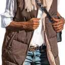 PRETTYGARDEN Womens 2026 Fall Reversible Long Vests Sleeveless Fleece Jacket Zip Up Hoodie Pockets Warm Coat Winter Clothing (Brown, M)