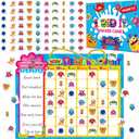 3 x Magnetic Daily Chore Chart, Dry Erase Task Board-One Chart & 80 Jelly Stickers, Behavior Reward Chart System Monster-Themed Behavior Tracker for Kids Daily Routine, Potty Training