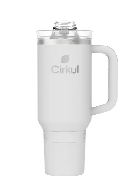 Cirkul 40oz All-Day StrawSip Double-Wall Insulated Stainless Steel Tumbler with Handle, Fog (Light Gray)
