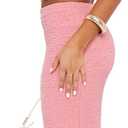 Two Piece Skirt Outfits for Women Sleeveless Tube Tops Bodycon Sexy Maxi Dress 2 Piece Summer Y2K Vacation Set (Pink)