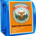 Large Tarp, Tarps Heavy Duty Waterproof 25x25, Waterproof Plastic Poly 16 Mil Thick Tarpaulin with Metal Grommets Every 19.5 Inches - Emergency Rain Shelter, Outdoor Cover, and Camping Use
