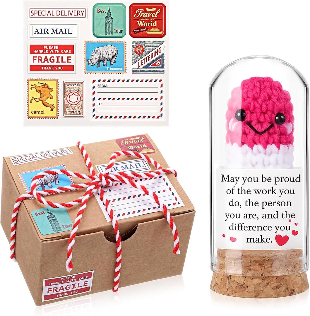 Yungyan Nurse Week Gifts Nurse Gift for Women Crochet Pill Bottle Handmade Nurses Appreciation Gift for Rn Lpn Doctors Pharmacists Cute Capsule Decoration with Message Card and Box Birthday Graduation