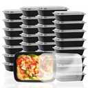 Ezalia 30 Pack Meal Prep Containers 38oz, Plastic To Go Food Containers with Lids, BPA-Free, Microwave/Dishwasher/Freezer Safe