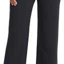 JEKAOYI Womens Dress Pants Straight Wide Leg Pull on Work Pants Business Office Slacks with Pockets (Large, Black)