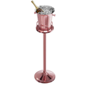 Ice Bucket with Stand Standing Champagne bucket for Party Stainless Steel Wine Bucket Wine Cooler with Stand 5L Wine Chiller for Bar Ktv Weding (rose gold)