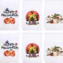 SUNLAND Halloween Kitchen Towels Home Decorative Holiday Kitchen Towel Fast Drying Tea Towel Night of Terror, Trick or Treat,Pumpkin and Ghost Dish Towels 16 Inch X 24 Inch Set of 6