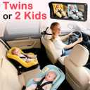 Rohent Dual Baby Car Camera for 2-Kids: 6.9'' HD Split Screen with Auto Brightness 1080P Backseat Camera for Twins Infrared Night Vision - 360 Adjustable USB Easy Setup Ideal for SUVs Minivans