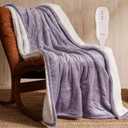 JET'S HOME Heated Blanket 50"x60" - ETL Certified Flannel Electric Blanket Machine Washable Heating Throw with 5 Heating Levels 3 Hours Auto-Off Overheating Protection Gift for Women (Purple)