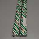 2 x MAYPLUSS Christmas Diagonal Stripe Gift Wrapping Paper - 17 Inch X 33 Feet - Classic Green and Luxury Gold Foil Crafty Stripe Gift Wrap for Holiday Wedding, Birthday Party Showers and Scrapbooking