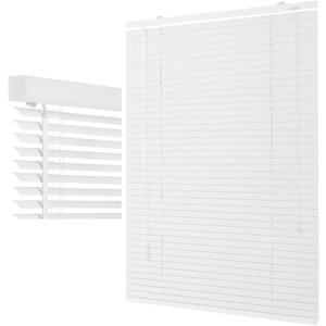 1 Inch Aluminum Mini Blinds for Windows, Darkening Horizontal Window Blinds, 30" 31" 32" 33" 34" 35" 36" 37" 38" 39" 40" Cordless Blackout Privacy Roller Shades Door Blind for Bathroom(White)
