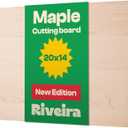 Riveira Maple Wood Cutting Board  Gourmet Maple Grandeur: 20 x 14 Wooden Cutting Board  Natural Wooden Cutting Boards For Kitchen Decorative  Innovative Juice Grooves Maple Wooden Chopping Board