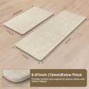 Collive Anti Fatigue Cushioned Kitchen Mat Set 2 Piece Non Skid Waterproof Kitchens Sink Rug Standing Floor Carpets for Office, Sink,17"29"+17"47",Beige, 17"x47"+17"x29.5"-0.47inch
