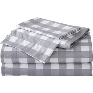 Eddie Bauer - King Sheets, Cotton Percale Bedding Set, Crisp & Cool Home Decor (Lakehouse Plaid, King)