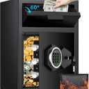 2.6 Cub Drop Safe for Business, Quick Place Safe with Drop Slot, Digital Backlit Combination Lock and Backup Key, Alarm & Mute System, Anti-theft Money Deposit Safes for Cash Slip Business Office Home