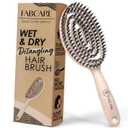 FABCARE Detangling Hair Brush for Women, Men, and Children, Curved Hairbrush for Blow Drying with Boar Bristles, Detangler Thick or Curly Hair, Suitable for Dry or Wet Hair (Beige)