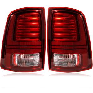 LED Tail Lights Assembly Compatible with 2013-2018 Dodge Ram 1500 2500 3500 Sport, Rear Light Taillights Replacement # 68093081AB 68093081AC (Black Border)