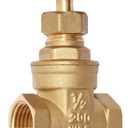 1/2" NPT Brass Gate Valve, Heavy Duty Female x Female Thread Manual Rotary Sluice Valve with Wheel Handle for Water, Oil, Gas, Industrial Plumbing, and HVAC Systems (1/2", DN15)
