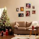Egofine 11x14 Floating Frames Set of 4, Double Plexiglass Picture Frame, Made of Solid Wood, Display Any Size Photo up to 11x14, Wall Mount or Tabletop Standing, Natural Wood