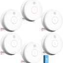 SITERWELL Smoke Detector, Hardwired Interconnected Smoke Detector, Photoelectric Smoke Alarm with 9V Backup Battery, Fire Alarm with Test/Silence Button, ETL-9th Listed, GS562A, 6 Packs