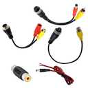 4-Pin to RCA Female to RCA Male Adapter 4-Pin Male to AV Female Adapter + DC for Car Camera