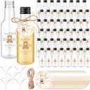 Funnymoom 50 Sets Bear Baby Shower Favors for Guests 1.7oz/50ml Mini Liquor Bottles and Thank You Cards Funnels Plastic Empty Shot Bottles for Juice Alcohol Baby Shower Gender Reveal Party Gifts