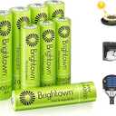 Brightown 12 Pack AA 2000mAh and 4 Pack AAA 1000mAh Rechargeable Batteries Combo - 1.2V NiMH High Capacity Battery - Ideal for Solar Lights & Home Devices, Recharge up to 1000x Times, Pre-Charged