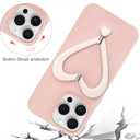 Jusy Case for iPhone 15 Pro, Cute Heart with 3D Heart Stand Slim Fit Liquid Silicone Soft Anti-Scratch Microfiber Lining Shockproof Protective Phone Cover for Girly Women Case - Pink
