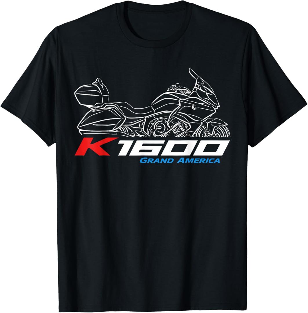 K1600 Grand America 2018-2023 for Touring Riders, Motorcycle T-Shirt (Small, Black)