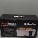 Mueller UltraToast Full Stainless Steel Toaster 2 Slice, Long Extra-Wide Slots with Removable Tray, Cancel/Defrost/Reheat Functions, 6 Browning Levels with LED Display, Housewarming Gifts New Home