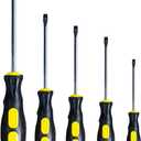 Flat Head Screwdriver Set (4 Sets in the Following Sizes Slotted Screwdriver with Magnetic Tips. Soft Ergonomic Grip from Standard or Precision Flat Screwdrivers