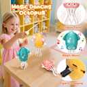 Vodolo Magic Electric Dancing Octopus Toy with Led Light and Music, Automatic Evasion Crawling Dancing Octopus Musical Toys with Fishing Rod, Dancing Squid Toy Baby Must Haves Tummy Time Baby Toys, Green