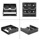 5.25'' to 3.5''/ 2.5'' Bay Adapter 5.25" FloppyDrive to Dual 2.5 x 3.5 HDD/SSD Bay Cover Computer Mounting Bracket Kit Supports 7mm 15mm 2.5-inch HDD for PC.