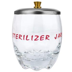 DISINFECTING STERILIZER JAR (Small Size) WITH METAL LID FOR TOOLS, MANICURE, SPA IMPLEMENTS, AND SCISSORS (Sterilizer Jar, Clear) (4.18x3.2 Inch (Pack of 1))