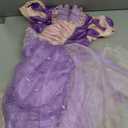 Purple Princess Costume for Girls Kids Dress up Outfit with Wig Halloween Birthday Party (3-4 Years)