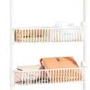 Over The Door Organizer, Metal Behind Door Hanging Storage, Toys Umbrellas Bags Organizer Rack, Large Capacity Organizer for Bedroom Bathroom Kitchen Pantry Closet Cabinet (White,Six-Tier)